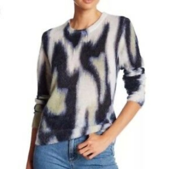 Equipment Sweaters - Equipment Femme Navy Abstract Mohair Sweater XS